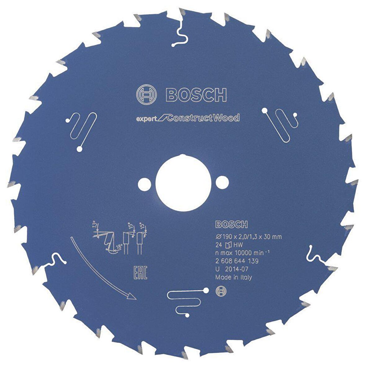 Bosch Çivili Ahşap Daire Kesme Testeresi 190*30 mm 24 Diş Expert 2608644139